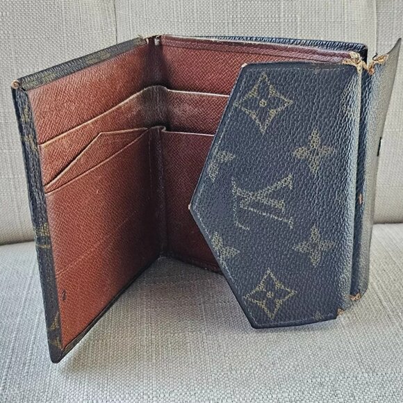 Vintage Louis Vuitton Wallet Brown Card Holder Trifold Purse Made in France Auth - Picture 5 of 12